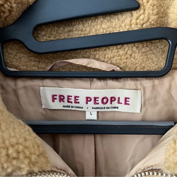 NWT Free People Get Cozy Teddy Full Zip Jacket in Camel Tan - Picture 11 of 12